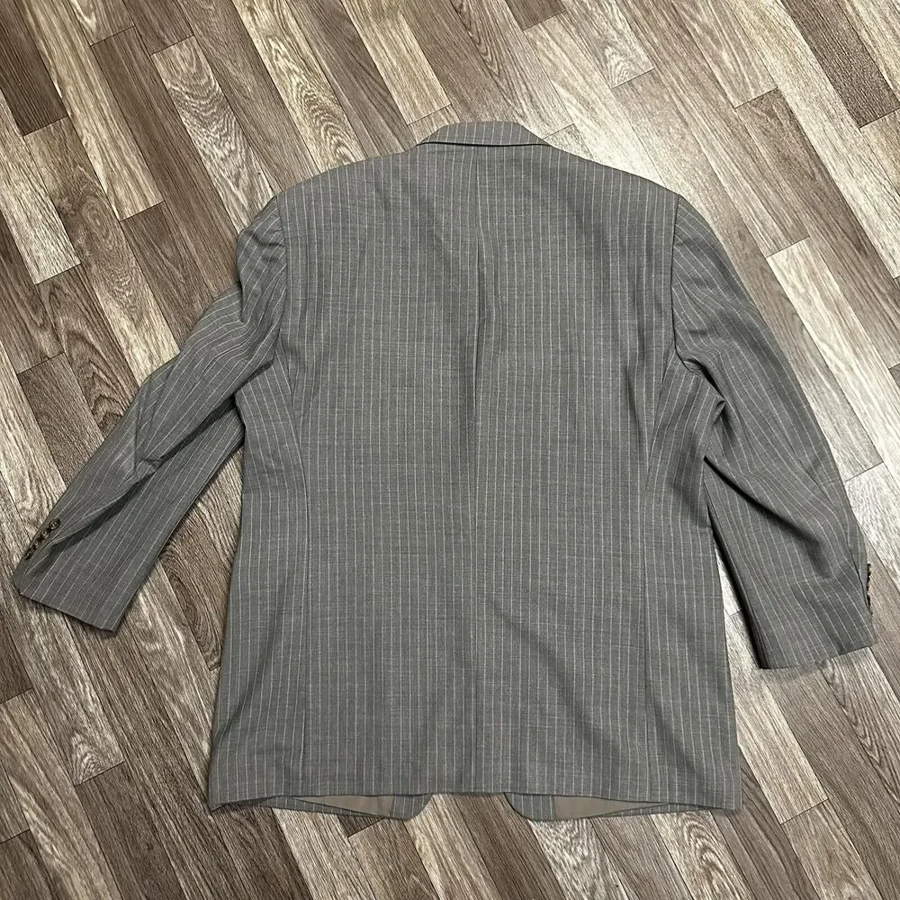 Vintage RRL Double Ralph Lauren Seersucker Blazer Sport Jacket; Mens 44R; Gray